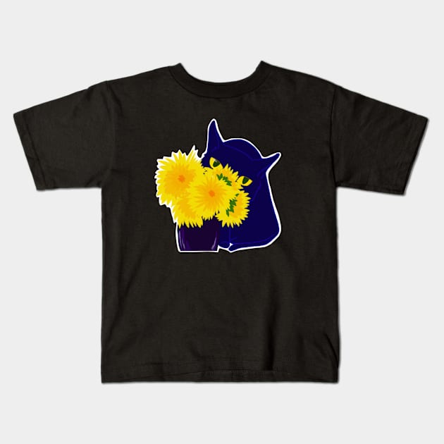 A bouquet of dandelions for a cat Kids T-Shirt by Zjuka_draw